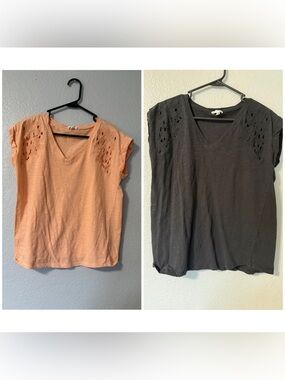 Maurices Eyelet Cutwork Tee, Set of 2